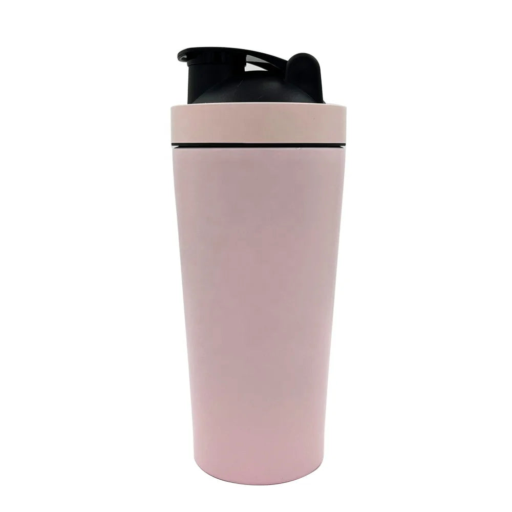 Beauchy 750ml Metal Stainless Steel Vacuum Flask Water Shaker Cup Insulated Protein Shaker Bottle