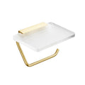 Stainless Steel Modern Bathroom Toilet Paper Holder Wall Mounted Paper Holder with Phone Shelf for Home Apartment