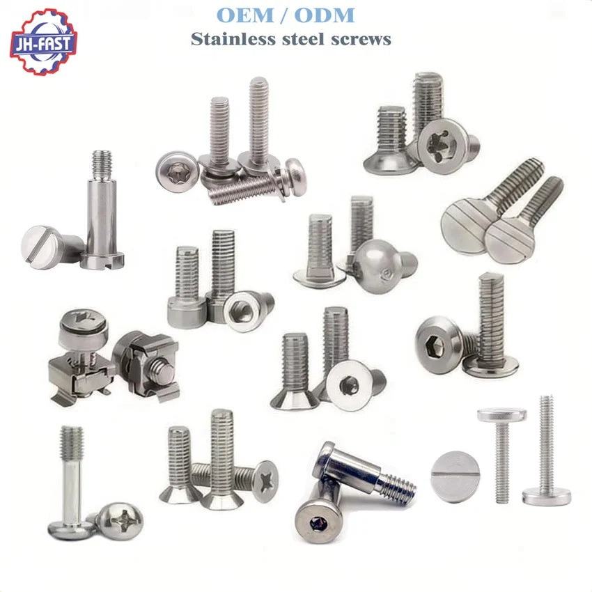 Custom SS 304 316 Knurled Screw Stainless Steel Screw M3 M4 M5 M8 304 316L Hex Socket Pan Flat Torx Head Stainless Steel Screws