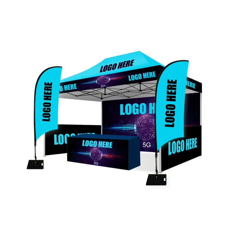 Custom 10x10 Outdoor Hexagon Tent Pop-up Gazebo with Personalized Print for Trade Show Exhibitions and Promotions