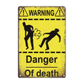 Warning Danger of Death Metal Poster Plaque Retro Iron Sign Vintage Hot Dogs Tin Plate Popcorn Painting Coffee Bar Kitchen Wall