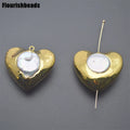 Vintage Jewelry Gold Plated Big Size Heart Natural Freshwater Pearl Loose Beads for DIY Necklace Making