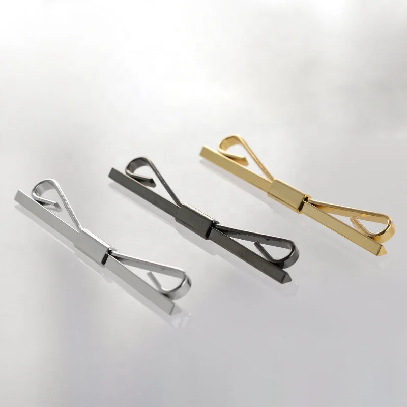 Wholesale Cheap Triangle Gold Collar bar Metal Tie Black Fashion Mens Silver Pin Collar Shirt