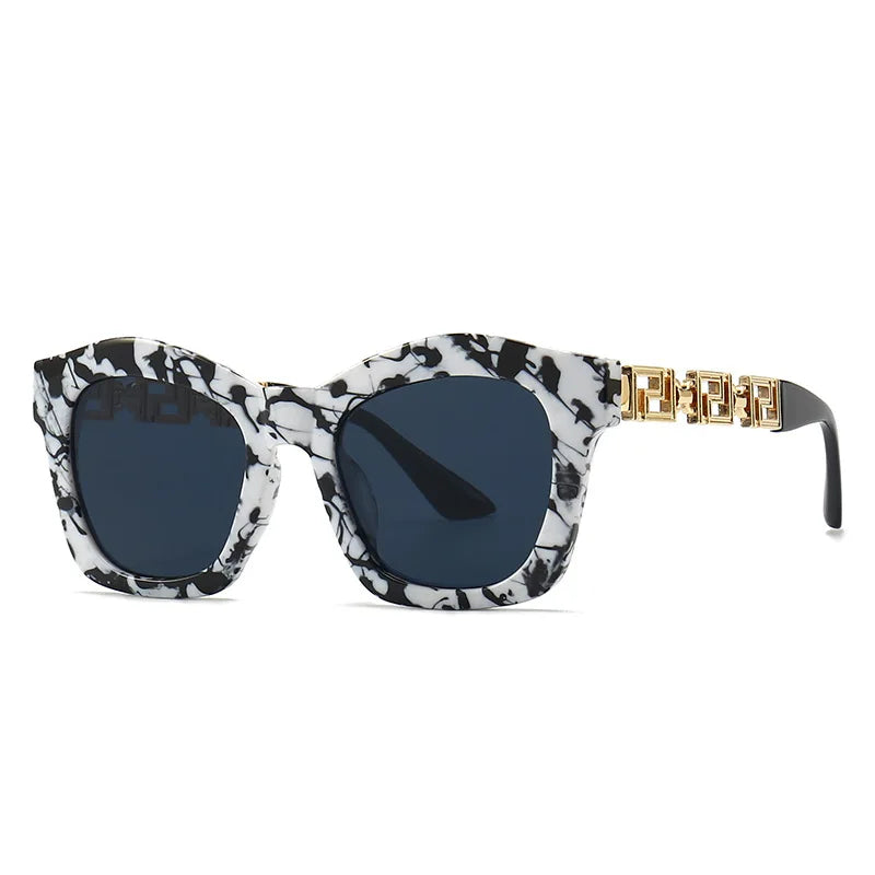 YB3208 Over Sized Sun Glasses Shades Metal Chain Temples Eyewear Luxury Europe Style Fashion square Sunglasses Women