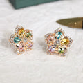 Luxury Crystal Zircon Ear Stud Earrings Vintage Style Christmas Snowflakes Flowers for Women & Girls for Wedding Jewelry Gifts