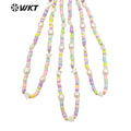WT-JN202 Amazing rainbow Pearl Beads Necklace Women Handmade Strand Elegant Office Style Necklace for Vacation Wearing