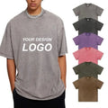 OEM Acid Wash Vintage T-Shirts for Big Tall Men Plus Size Custom Logo Printing on 100% Cotton Mineral Wash Plain T-Shirts Ready!
