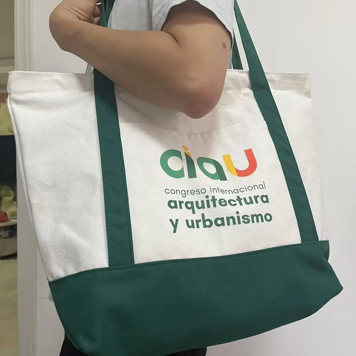 Large Personalized Cotton Canvas Tote Bag Reusable Custom Tote Shopping Bags