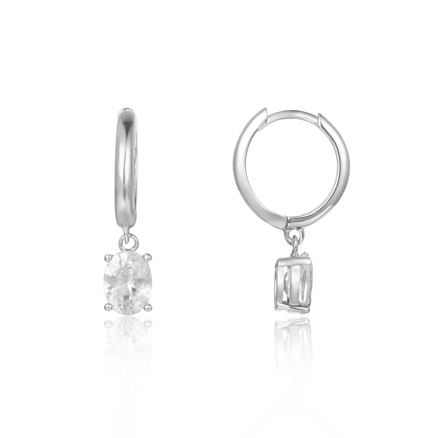 Abiding Simple Jewelry Earrings Natural White Cz Gemstone 925 Sterling Silver Fashion Earrings ForWomen