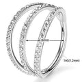 2025 Grade 23 Titanium Triple Hoop Earring 16G 1.2mm Cartilage Helix Piercing Jewelry with CZ Crystals Hypoallergenic