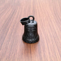 Retro Viking Stainless Steel Bell Pendant Necklace for Men Biker Guardian Bell in Silver with Pearl Punk Jewelry