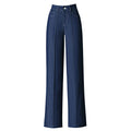 Women's High Waist Ankle Length Stretchable Single Button Straight-leg Denim Black Summer Jeans Designed for Comfort Wear