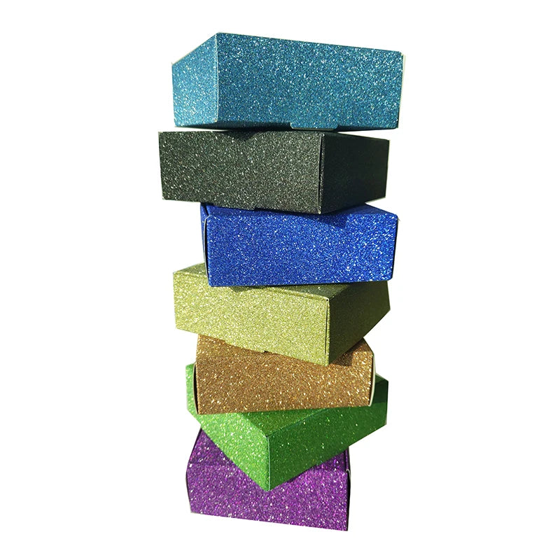 Lottery 10pcs DIY Glitter Craft Coated Paper Folders Gift Packaging Eyelash Jewelry Wedding Recyclable Matt Lamination