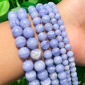 Wholesale  6/8/10mm Round Dyed Blue Lace Agates Stone Beads for Jewelry DIY Making Bracelet