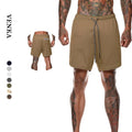 2024 Hot Selling Men's Sportswear Fitness Shorts Quick Dry Two Layer Custom  Men's Gym Shorts With Pockets