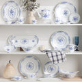 PITO Factory Production Supply Hotel Restaurants Plates Sets Dinnerware Luxury Vintage Plate Set Dinnerware Blue Dinnerware Sets