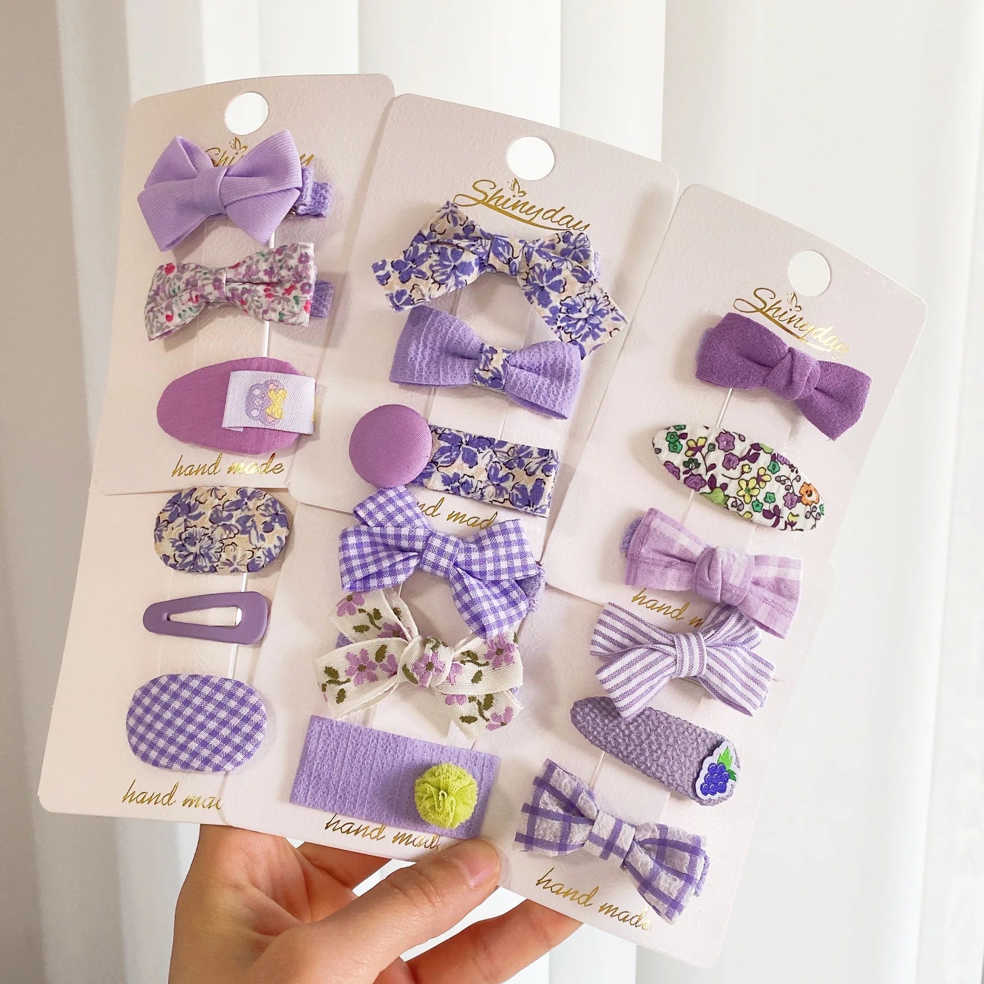 3Pcs/Set Purple Floral Hair Clip Set Girl Cute Flower Headwear Cartoon Hair Clips Hairpin Headdress Hair Accessories