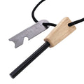 5/16 Inch Black Fire Striker for Outdoor Survival Kit Handcrafted Wood Handle Magnesium Rod 8*70mm 55.5g Emergency Safety Tool