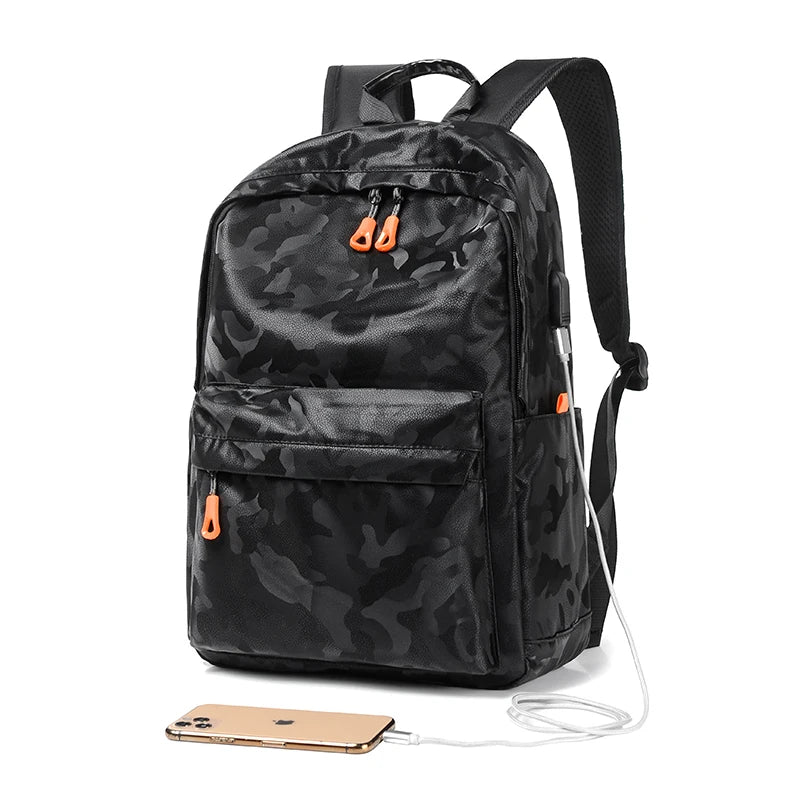 2023 New Design Sport Camouflage Travel School Bags Custom Multifunction College Teenager Student Backpack USB