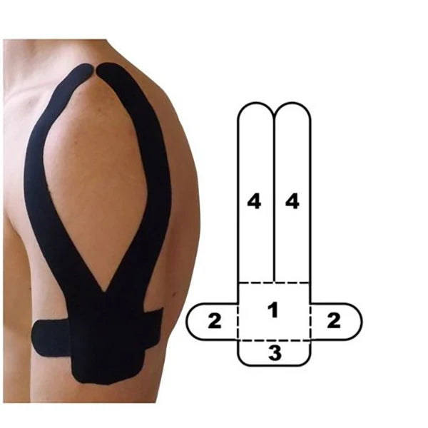 Kinesiology Tape Precut - for Shoulders Arms Back Pain LegsPain Relief Muscle Therapy Wear Proof - K Tape