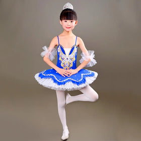 Children's Cygnet Ballet Dress Girls' Princess Style Tutu Swan Lake Performance Practice Costume