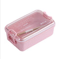 Biodegradable Camping Compartment Portable Wheat Straw Bento Lunch Box Food Storage for Kids