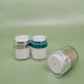 Eco Friendly Airless Pump 15g 30g 50g Green Luxury Face Skin Care Custom Empty Plastic Acrylic Cream Cosmetic Jar with Lids