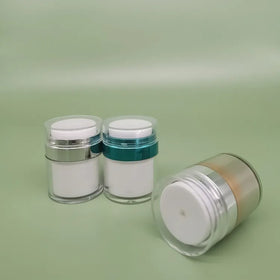 Eco Friendly Airless Pump 15g 30g 50g Luxury Face Skin Care Custom Empty Plastic Acrylic Powder Cream Cosmetic Jar with Lids