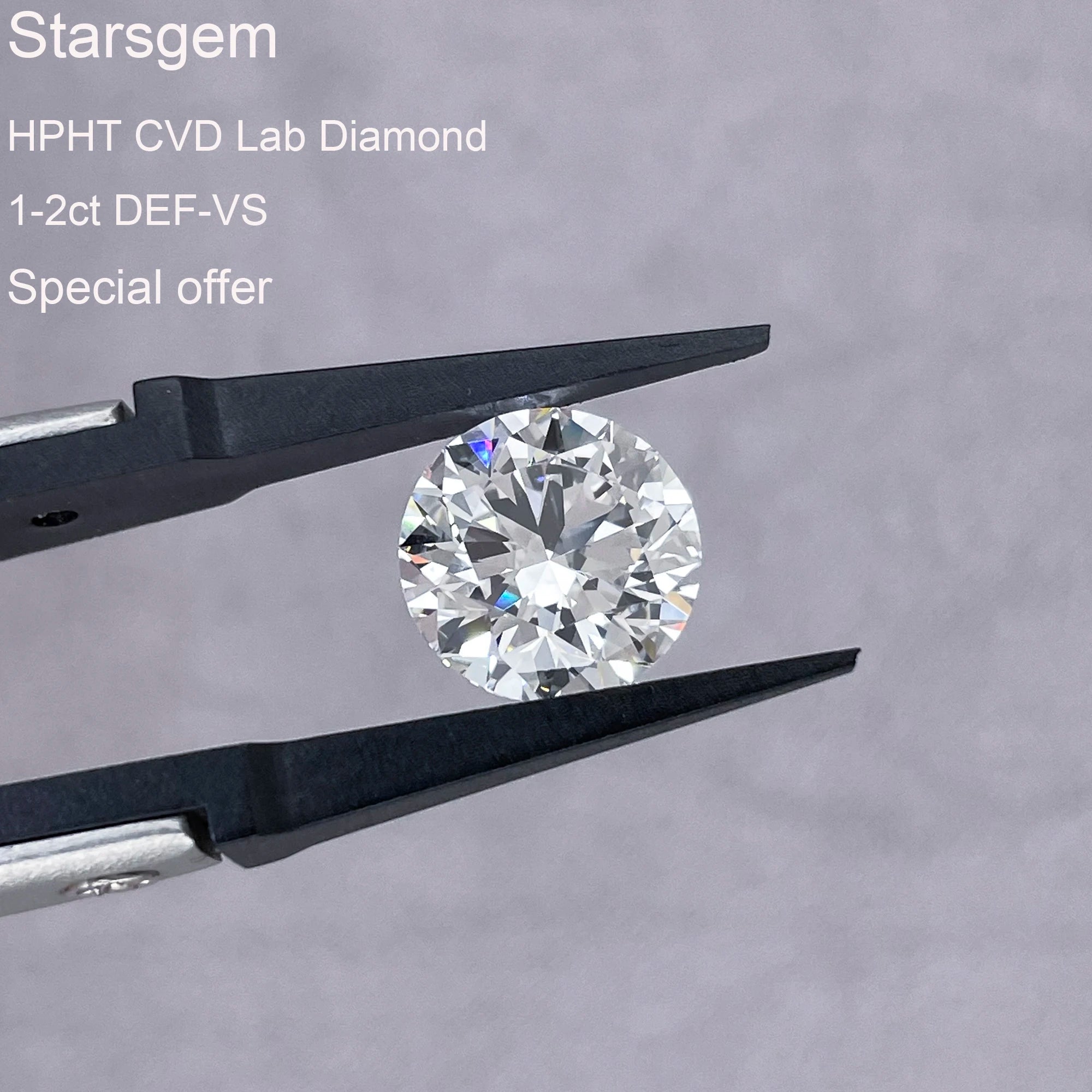 Starsgem 0.5-3ct Lab Grown Diamond  Special Offer DE VS HPHT CVD  Wholesale Price Loose Lab Diamond for Jewelry