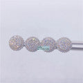 Best Selling Rappe Stock Wholesale Price 925 Silver Iced Out Jewelry Vvs Moissanite Diamond Round Shape Men Stud Earrings