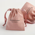 PandaSew 10x8cm Custom Logo Dark Pink Cotton Canvas Packaging Drawstring Bag Jewelry Pouch
