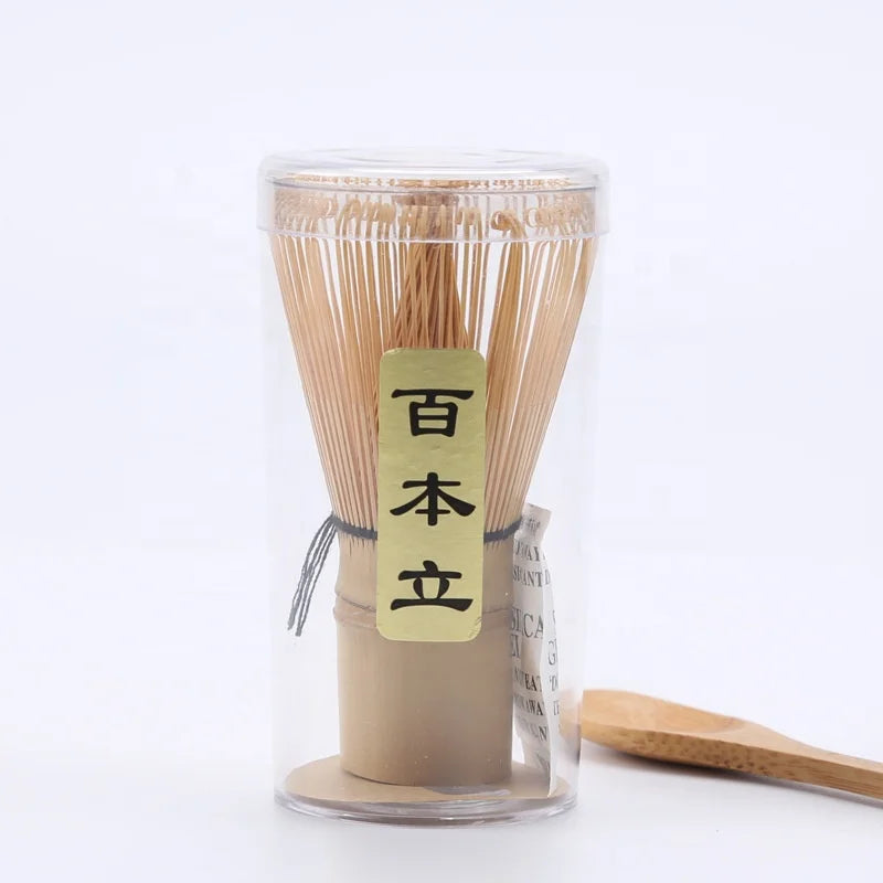 Custom Logo  Green Tea Powder Whisk 100 Prongs Classic Matcha Set Including Japan Spoon Perfect Matcha Experience