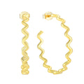 YILUN 925 Sterling Silver Gold Plated Zigzag Wave Hoop Earrings Other Fashion Earrings for Women