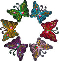 Custom Assorted Colorful Butterfly Patches Iron-On Embroidered Fabric Plastic DIY Craft Applique With Woven Sequins DIY Projects