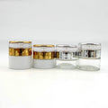 Eco Friendly Modern Luxury Gold Pump Empty Glass Skincare Lotion Cream Container Cosmetic Bottle Jar 50g Screen Printed Set
