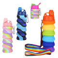 500ml Bpa Free Portable Silicon Foldable Sport Gym Travel Kid Insulated Silicone Water Bottle with Custom logo for Kid School