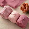 Wholesale Frayed Edge Handmade Rough Edge Frayed Silk Raw Chiffon Ribbon Solid Color for Gift Warping