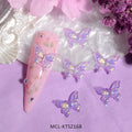 50pcs Resin Butterfly 10*13mm Glitter Nail Art Decorations Charm DIY Manicure Nails Art Design Accessories