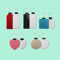 Wholesale Heart Rectangle Shiny Fabric Blanks Sublimation Key Chains