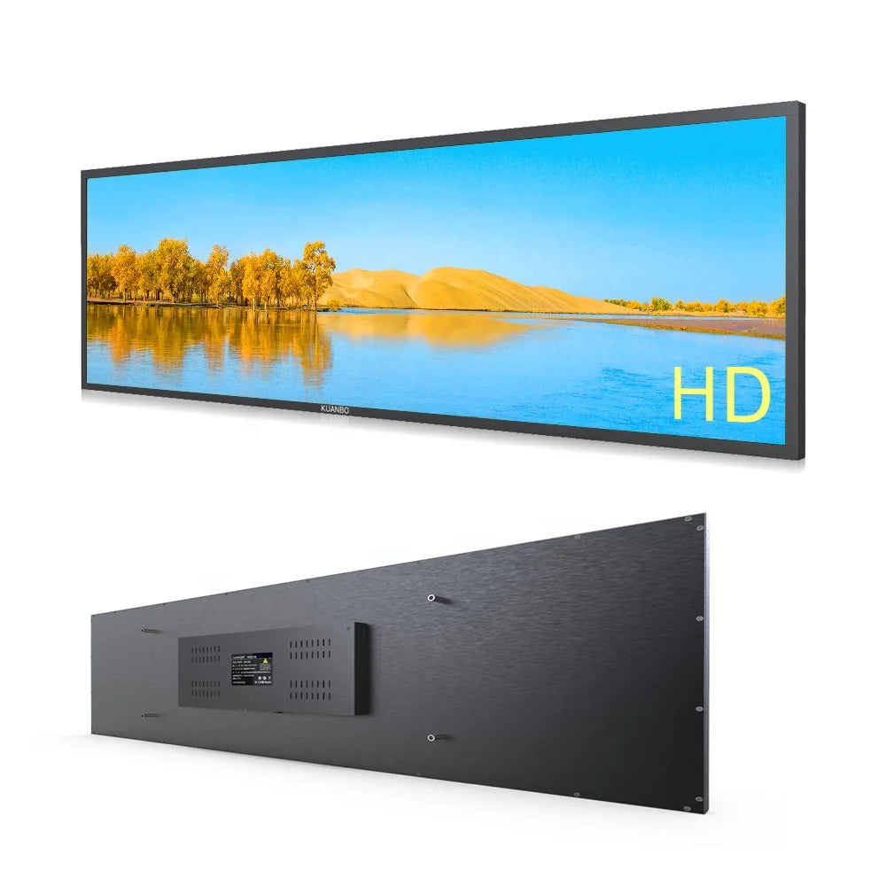 VISIGN Ultra Wide Screen Shelf 23inch 37inch 49inch Double Sided Narrow Frame Round Corner LCD Shelf Screen for Advertising