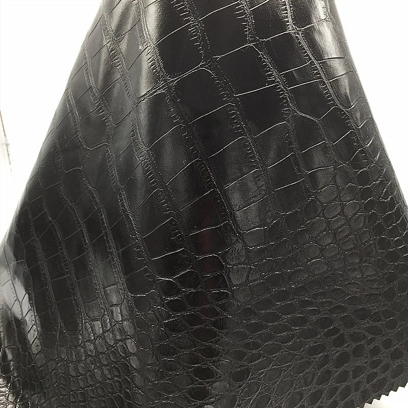 PFAS FREE Neoteric Recycled Custom PU Leather Material Crocodile Embossed Fabric with TC Backing for Clothing Gloves Dresses