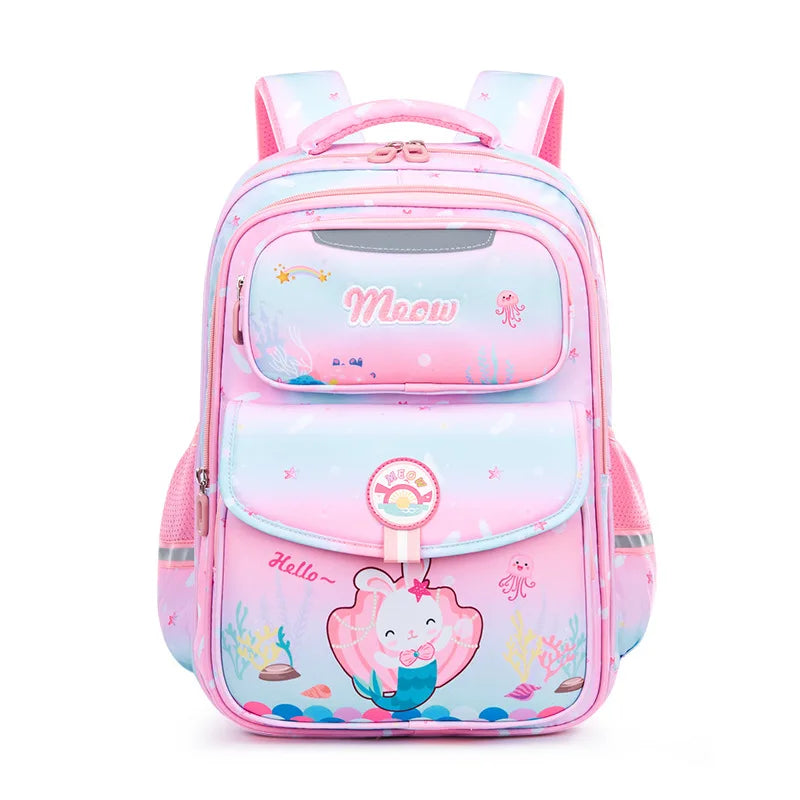 2025 New Cartoon Schoolbag 1-6 Grade Load Reduction Multi-layer Large Capacity Lightweight Student Backpack