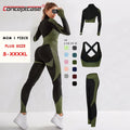 Ropa Deportiva Ladies Workout Clothing Gym Sports Seamless Fitness Yoga Active Wear 3 Piece Plus Size Women Yoga Set With Jacket