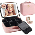 Travel Makeup Bag with Light up Mirror 4K Led Mirror RECHARGEABLE Makeup Bag with Mirror
