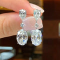 CAOSHI High Quality Water Drop Oval Crystal Cubic Zirconia Charming Earrings for Bride Women Jewelry Wedding CZ Pendant Earrings