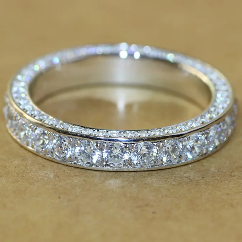 New Arrival Luxury CZ Couple Wedding Rings Blingbling Full Diamond Wedding Rings for Couples