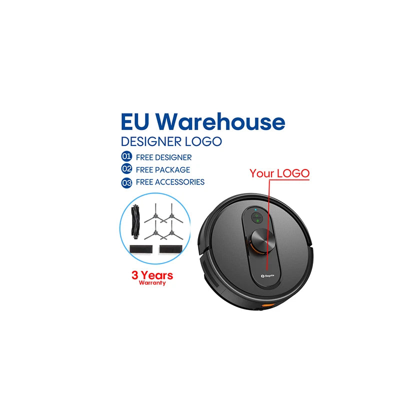 Bagotte New Arrival Robot Vacuum Cleaner with Wet/Dry Function Battery-Powered for Hotel & Household Use App-Controlled