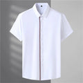 2023 Large Size Men's Short Sleeve Shirt Summer Thin Business Casual Personality Fashion Shirt