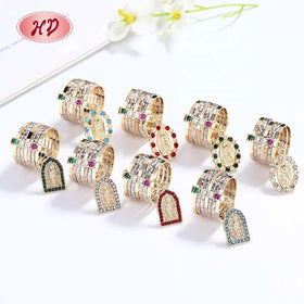 New Design Brass Religion Jesus the Virgin Mary Style 18K Gold Plated Rings Fine Jewelry Women Gold Moissanite Ring