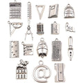 Mixed Stationery DIY Silver Pendant Calculator Ruler Computer Learning Supplies Charms
